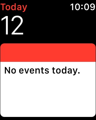 Calendar Today on Apple Watch Series 3 (42mm) running watchOS 4.3.1