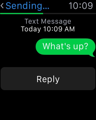 Messages Sending on Apple Watch (1st generation) 42mm running watchOS 1.0.1