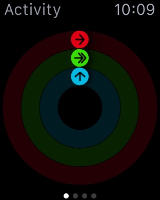 Activity Rings on Apple Watch (1st generation) 42mm running watchOS 1.0.1