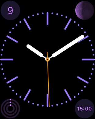 Color Purple on Apple Watch (1st generation) 42mm running watchOS 1.0.1