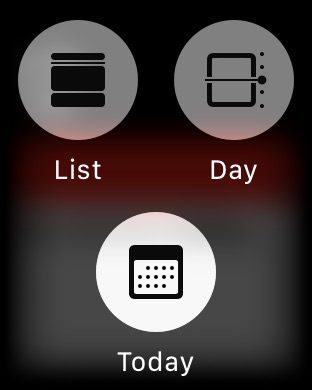 Calendar Force Touch on Apple Watch Series 3 (42mm) running watchOS 4.3.1