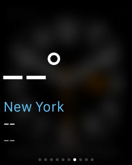 Weather Glance on Apple Watch (1st generation) 38mm running watchOS 1.0.1