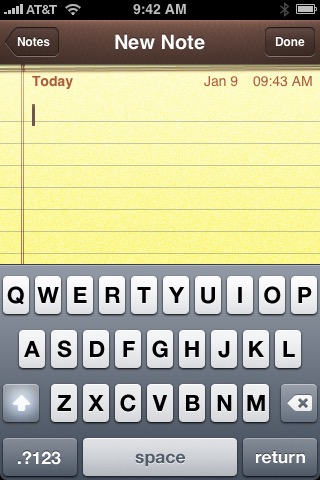 New Note on iPhone (1st generation) running iPhone OS 1.0