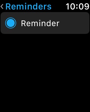 Reminders List Completed on Apple Watch Series 3 (42mm) running watchOS 4.3.1