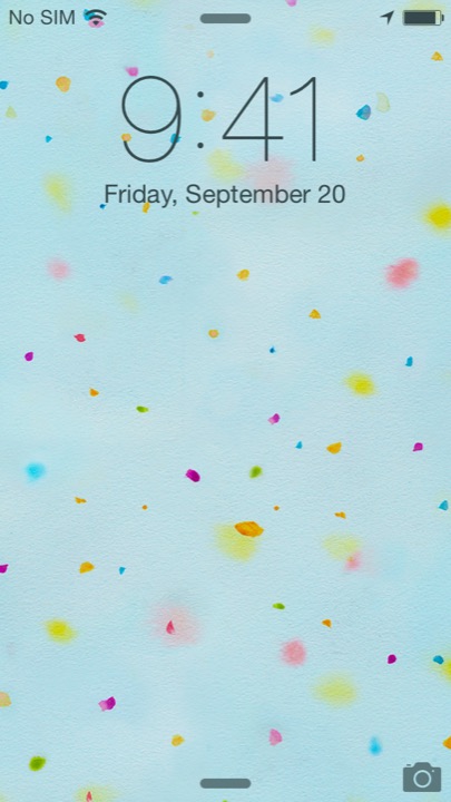 Confetti Lock Screen on iPhone 5S + iPhone 5C running iOS 7.1.1