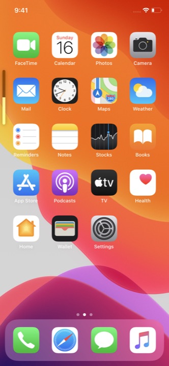 Volume Slider Light on iPhone 11 running iOS 13.5.1