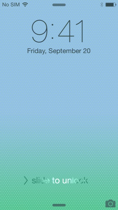 5C Blue Lock Screen on iPhone 5S + iPhone 5C running iOS 7.1.1