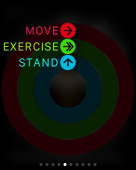Activity Glance on Apple Watch (1st generation) 38mm running watchOS 1.0.1