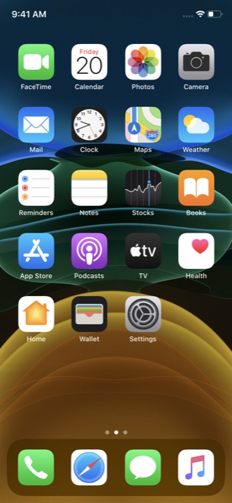 Home Screen Dark on iPhone 11 running iOS 13.5.1
