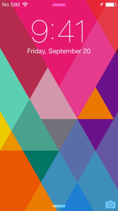 Red Triangles Lock Screen on iPhone 5S + iPhone 5C running iOS 7.1.1
