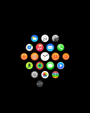 Home Zoomed Out on Apple Watch (1st generation) 42mm running watchOS 1.0.1