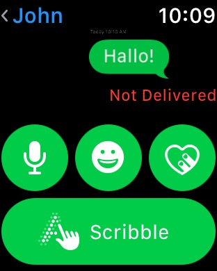 Messages Conversation on Apple Watch Series 3 (42mm) running watchOS 4.3.1