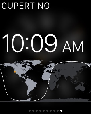 World Clock Glance on Apple Watch (1st generation) 42mm running watchOS 1.0.1