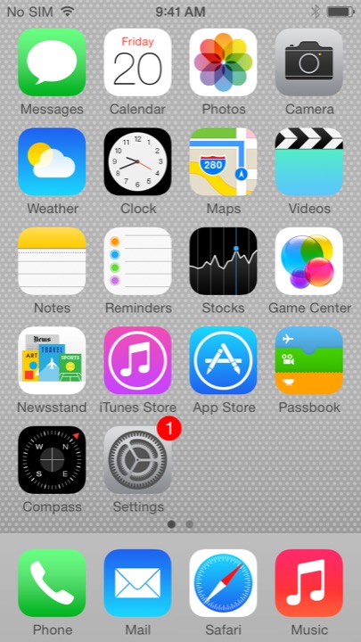 5C White Home Screen on iPhone 5S + iPhone 5C running iOS 7.1.1