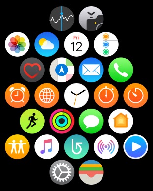 Home Zoomed Out on Apple Watch Series 3 (42mm) running watchOS 4.3.1