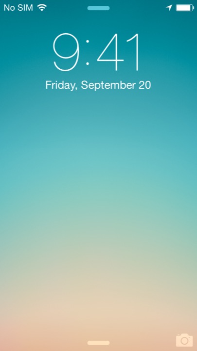 Teal Gradient Lock Screen on iPhone 5S + iPhone 5C running iOS 7.1.1