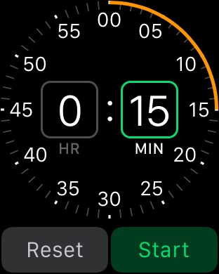 Set Timer on Apple Watch (1st generation) 42mm running watchOS 1.0.1