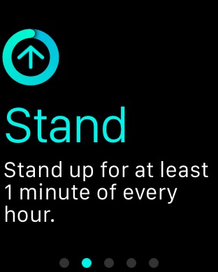 Activity Setup Stand on Apple Watch (1st generation) 42mm running watchOS 1.0.1