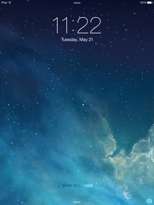 Lock Screen Portrait on iPad Air + iPad mini 2 running iOS 7
