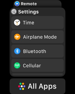 App Switcher on Apple Watch Series 3 (42mm) running watchOS 4.3.1