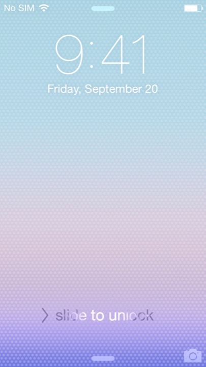 iOS 7 Beta Wallpaper Lock Screen on iPhone 5S + iPhone 5C running iOS 7.1.1