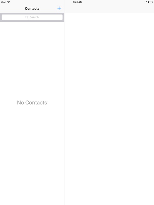 Contacts on iPad (5th generation) + iPad mini 4 running iOS 10.3.3
