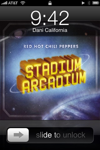 Lock Screen Now Playing on iPhone (1st generation) running iPhone OS 1.0