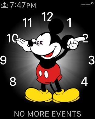 Mickey Mouse on Apple Watch Series 3 (42mm) running watchOS 4.3.1