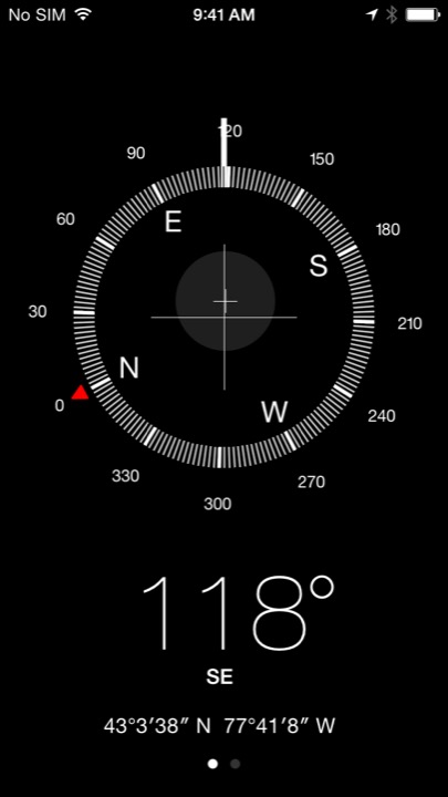 Compass on iPhone 5S + iPhone 5C running iOS 7.1.1