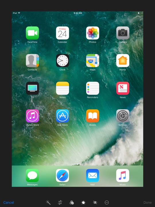 Photos Edit on iPad (5th generation) + iPad mini 4 running iOS 10.3.3
