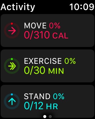 Activity Rings Detail on Apple Watch Series 3 (42mm) running watchOS 4.3.1