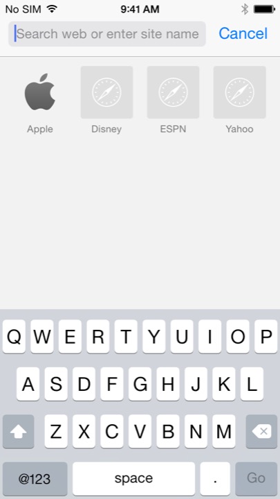 Safari Favorites on iPhone 5S + iPhone 5C running iOS 7.1.1