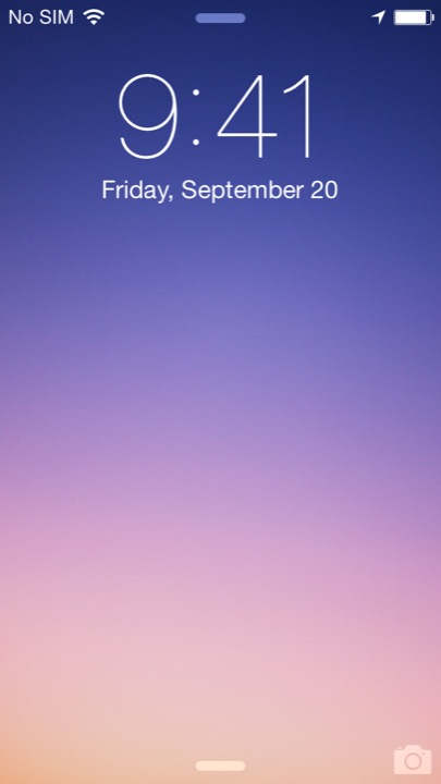 Purple Gradient Lock Screen on iPhone 5S + iPhone 5C running iOS 7.1.1