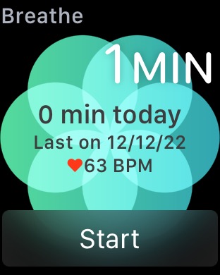 Breathe on Apple Watch Series 3 (42mm) running watchOS 4.3.1