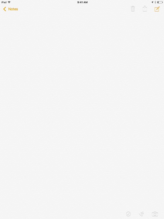 Blank Note on iPad (5th generation) + iPad mini 4 running iOS 10.3.3