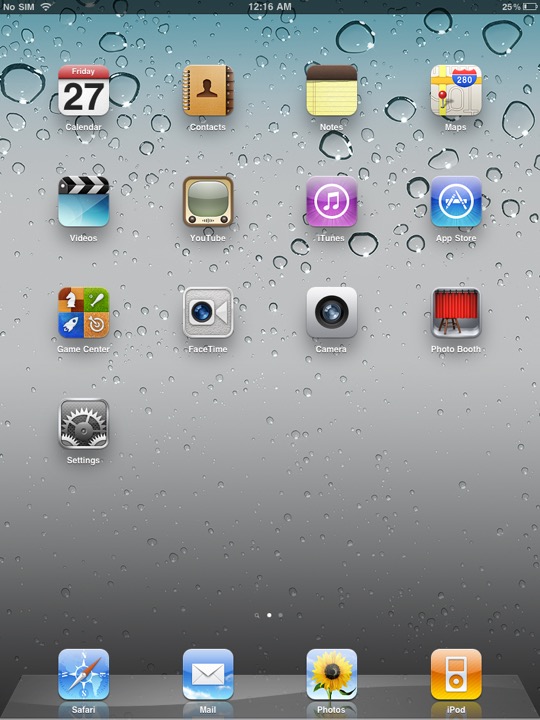Home Portrait on iPad 2 running iOS 4.3.2