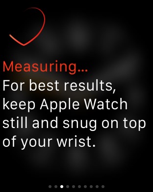 Heart Rate Measuring Glance on Apple Watch (1st generation) 42mm running watchOS 1.0.1