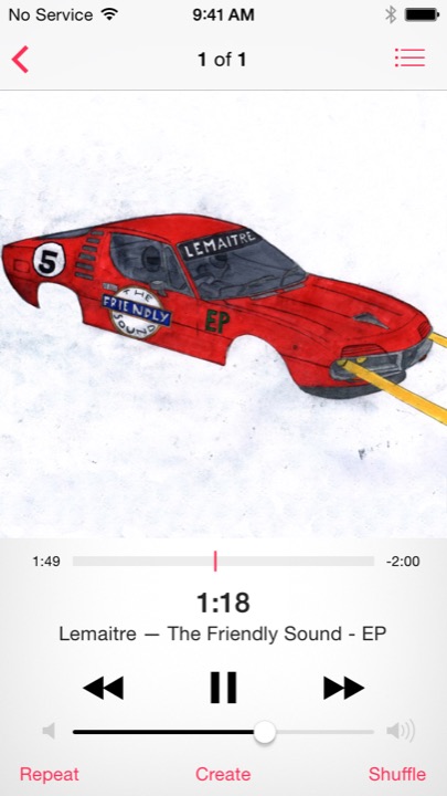 Now Playing on iPhone 5S + iPhone 5C running iOS 7.1.1