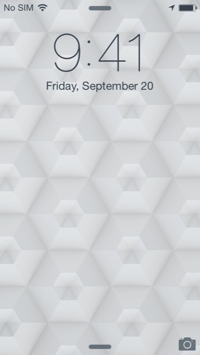 Hexagons Lock Screen on iPhone 5S + iPhone 5C running iOS 7.1.1
