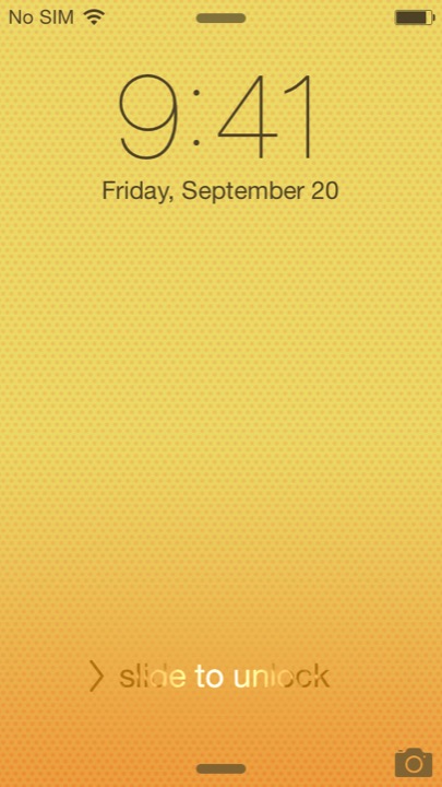 5C Yellow Lock Screen on iPhone 5S + iPhone 5C running iOS 7.1.1