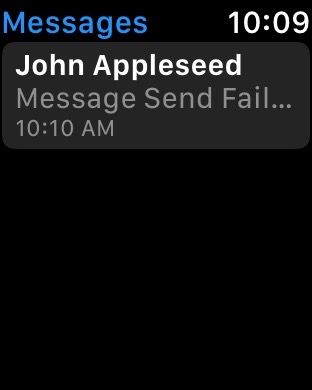 Messages Threads on Apple Watch Series 3 (42mm) running watchOS 4.3.1