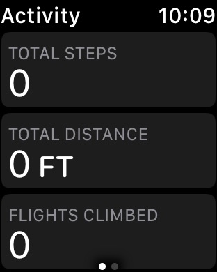 Activity Rings Numbers on Apple Watch Series 3 (42mm) running watchOS 4.3.1
