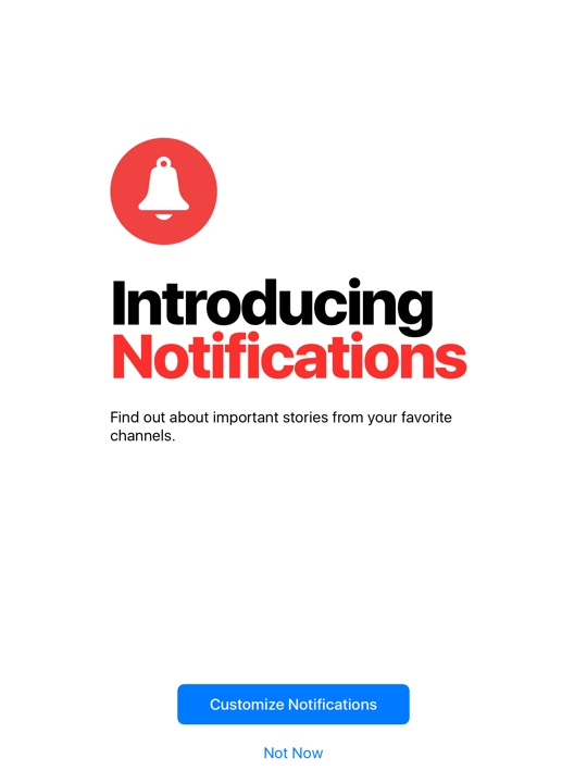 News Notifications on iPad (5th generation) + iPad mini 4 running iOS 10.3.3