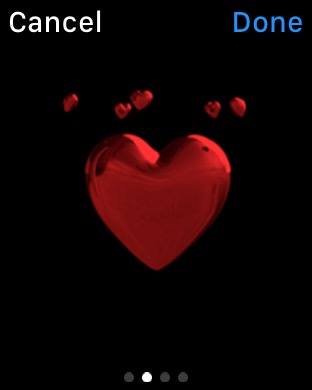 Animated Emoji Heart on Apple Watch (1st generation) 42mm running watchOS 1.0.1