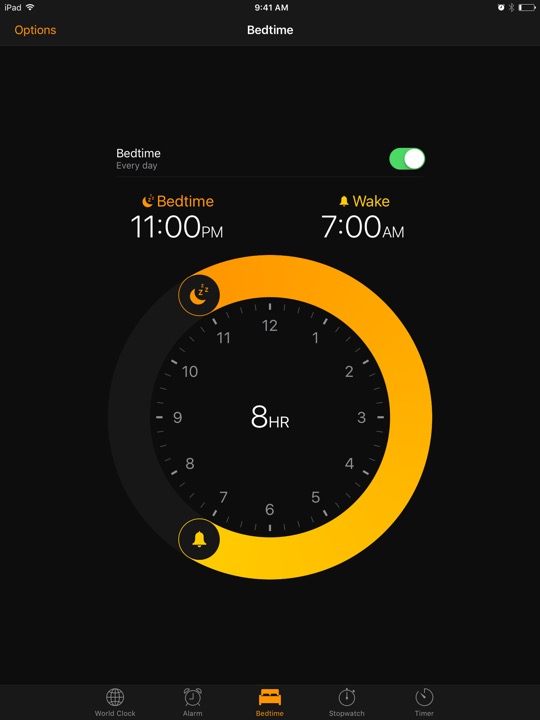Bedtime on iPad (5th generation) + iPad mini 4 running iOS 10.3.3