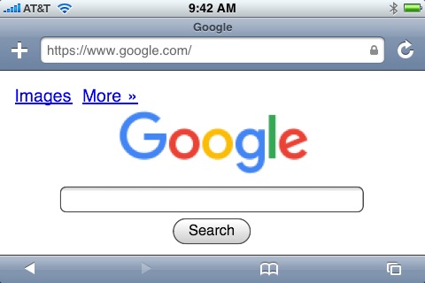 Safari Landscape on iPhone (1st generation) running iPhone OS 1.0