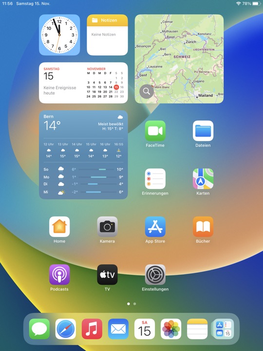 Home Screen Light Portrait on iPad 9.7-inch + 7.9-inch running iPadOS 16
