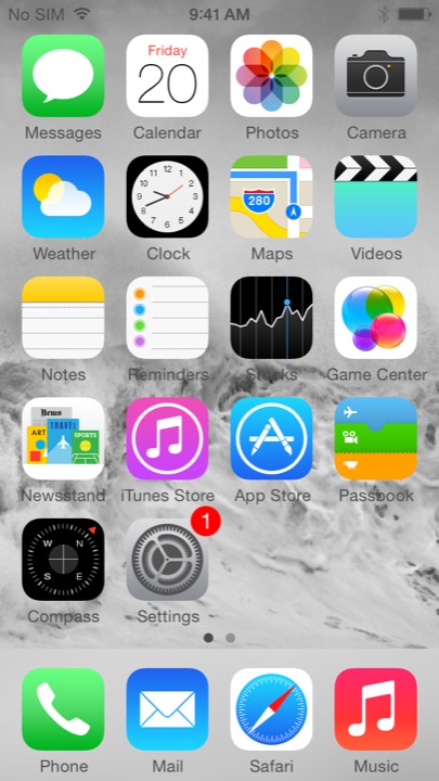 Wave Home Screen on iPhone 5S + iPhone 5C running iOS 7.1.1