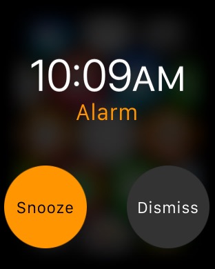 Alarm on Apple Watch (1st generation) 42mm running watchOS 1.0.1