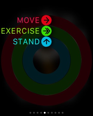 Activity Glance on Apple Watch (1st generation) 42mm running watchOS 1.0.1